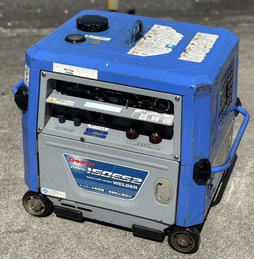 Denyo/デンヨー 防音型エンジン溶接機兼インバーター発電機 GAW-150ES2 アワーメーター 1987ｈ