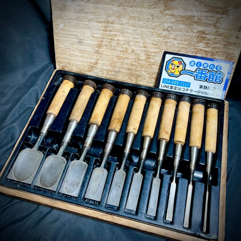 双桃印 特級登録 追入鑿 10本組 追入組鑿