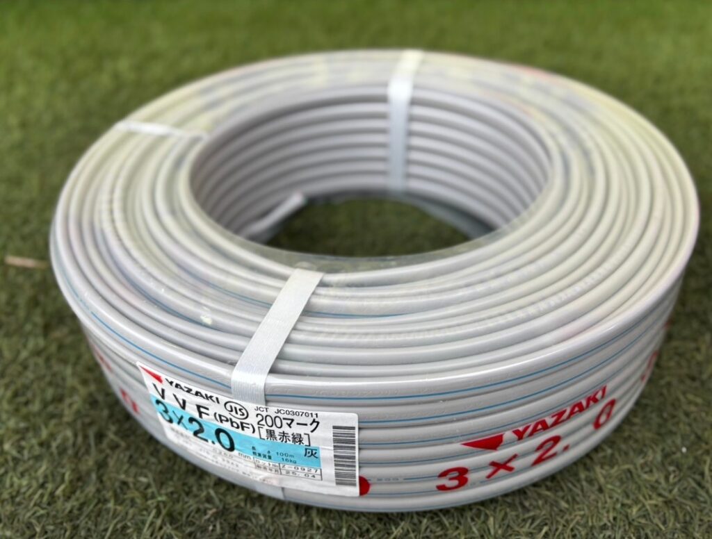 YAZAKI 矢崎 ヤザキ VVF(PbF) 3×2.0mm 100m ※灰 黒赤緑