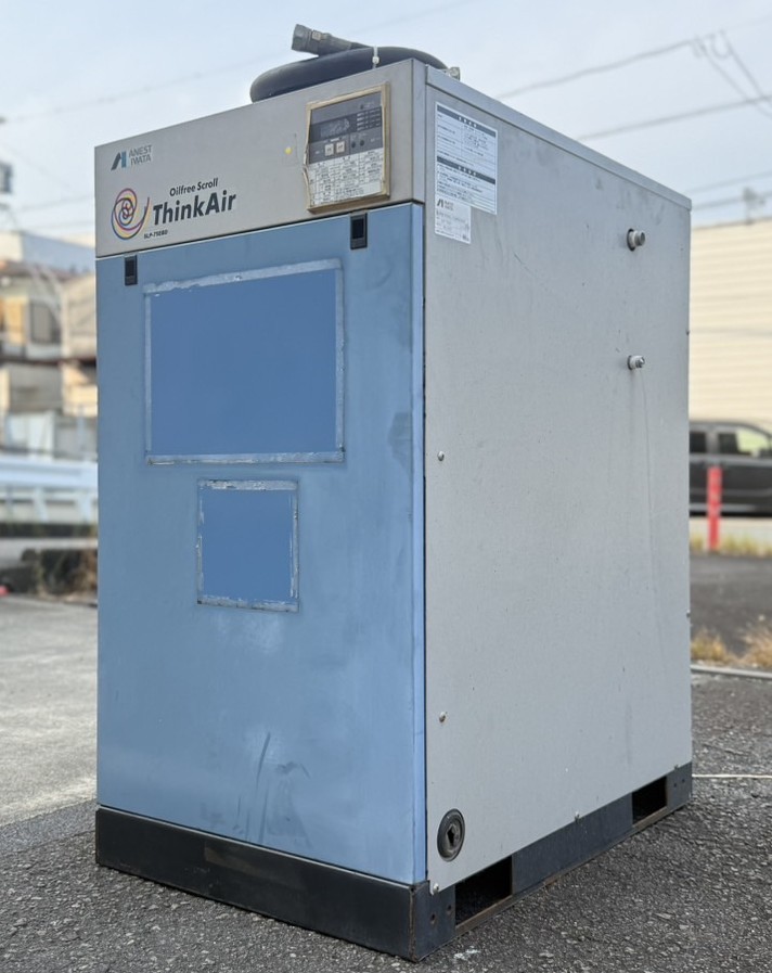 ANESTIWATA/アネスト岩田 オイルフリー スクロール コンプレッサー SLP-75EBD 200V 60Hz ※運転時間5970h