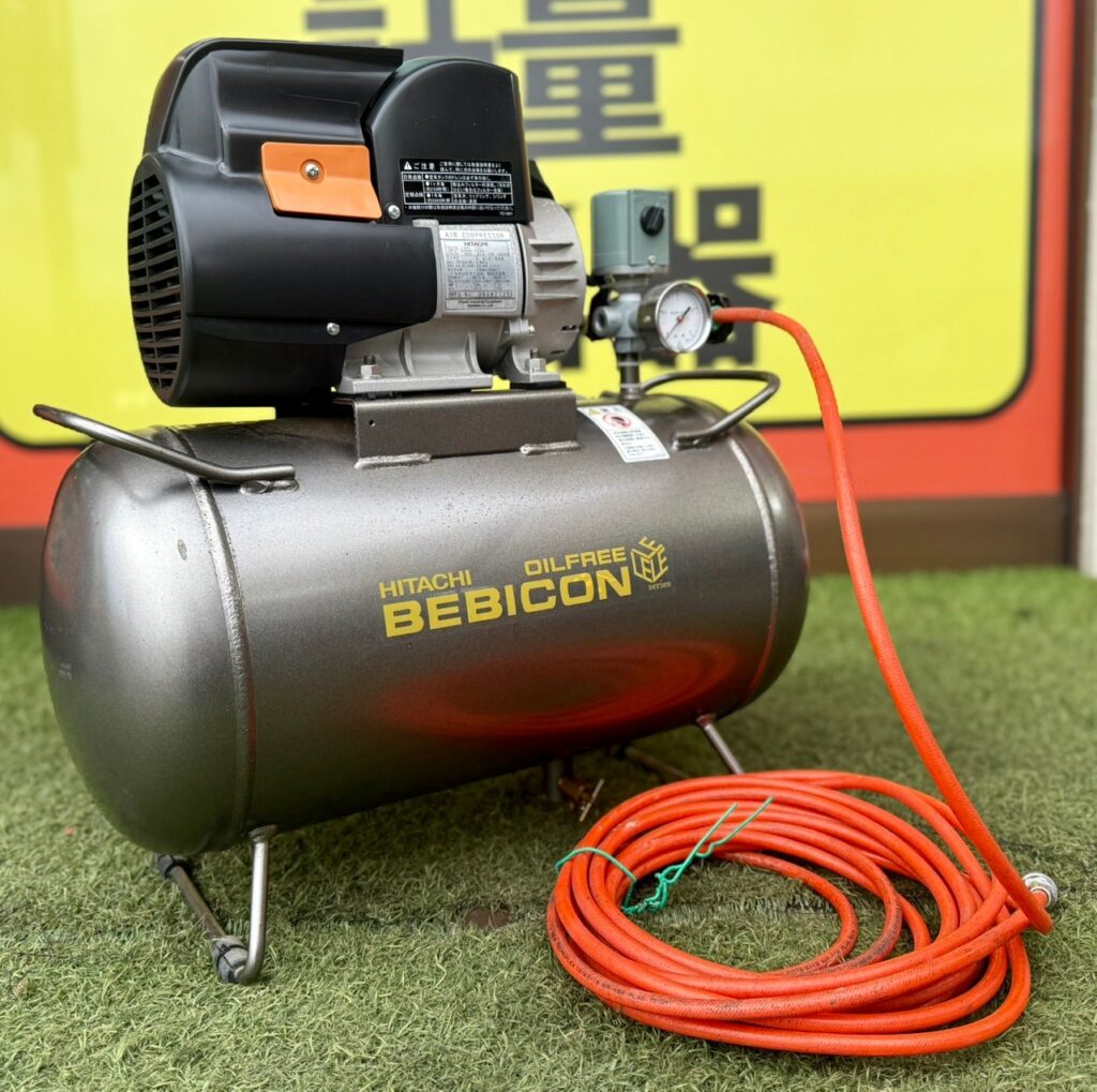 日立/HITACHI BEBICON【コンプレッサー オイルフリー】 TYPE 0.4LE-8SB ※2018年 容積30L 満充填 約2分50秒