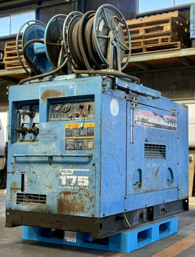【出張買取 清水区】北越工業 エンジンコンプレッサ AIRMANエアマン PDS175S ※積算時間 2802h