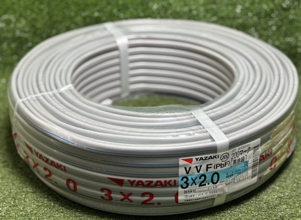 YAZAKI 矢崎 ヤザキ VVF(PbF) 3×2.0mm 100m 【黒赤緑】